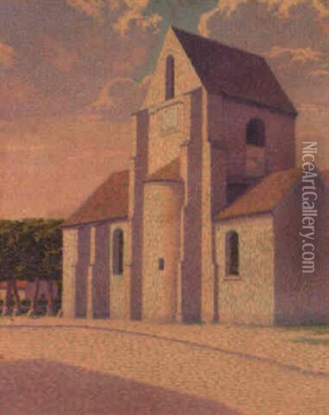 Place De L'eglise Oil Painting - Theophile-Narcisse Chauvel