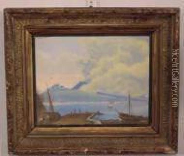 Golfo Di Napoli Con 
Vesuvio Oil Painting - Silvius Paoletti