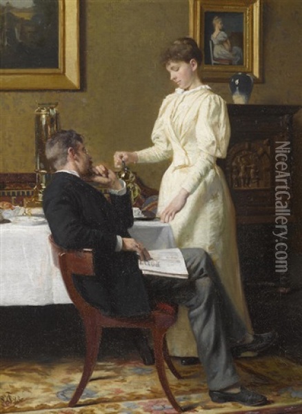 The Honeymoon Oil Painting - Carl Thomsen