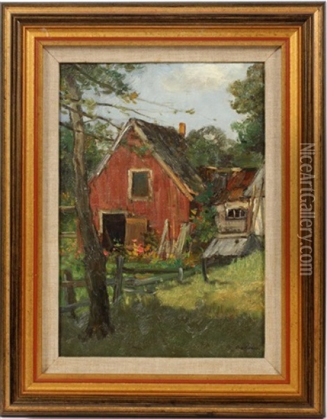 The Red Barn Oil Painting - Charles Paul Gruppe