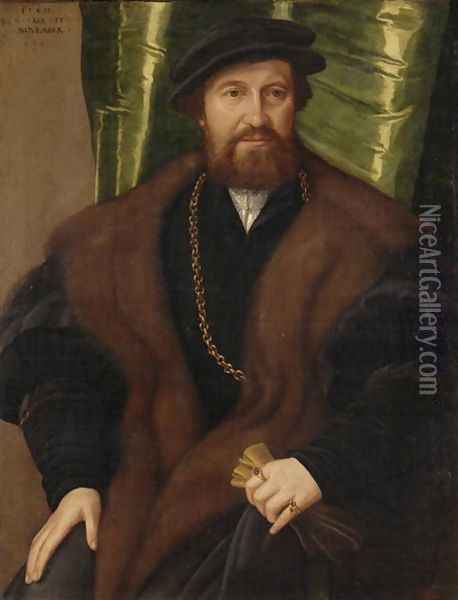 Portrait of a Gentleman Christoph Pissinger, 1540 Oil Painting - Jacob Seisenegger