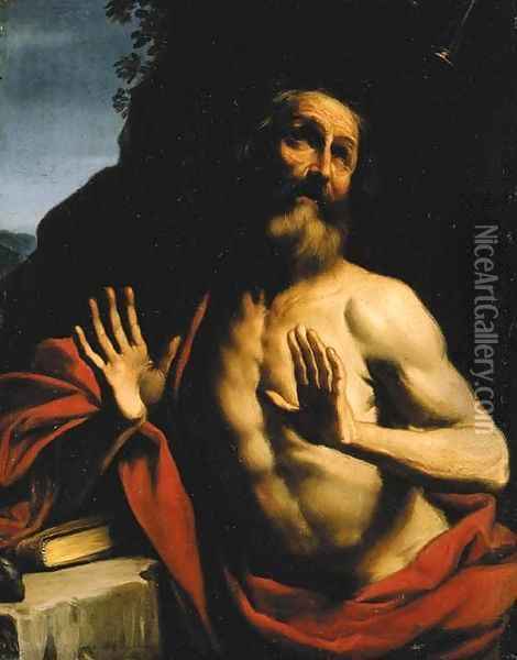 The Vision of Saint Jerome Oil Painting - Giovanni Francesco Barbieri