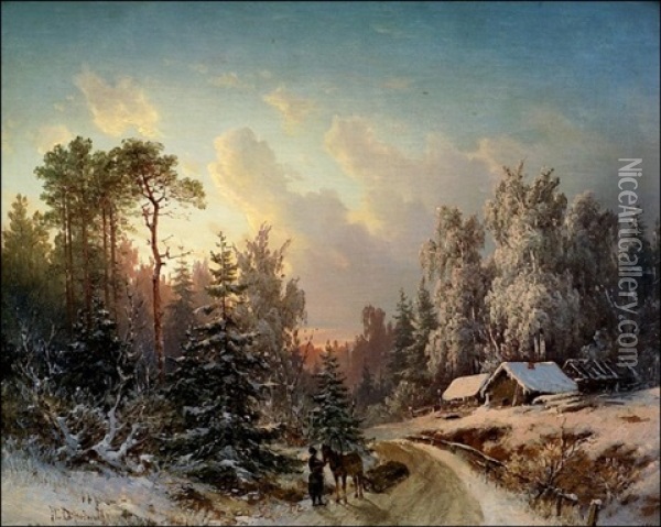 Kotimatkalla Oil Painting - Pavel Pavlovich Dshogin