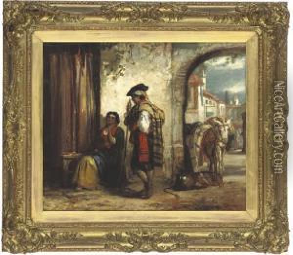 Spanish Courtship Oil Painting - Thomas Kent Pelham