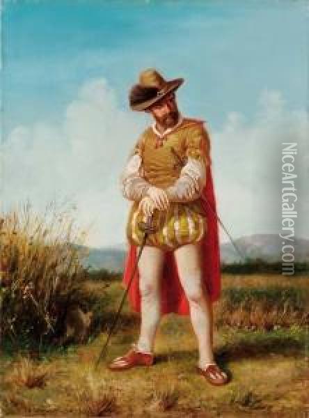 Personaggio In Costume Oil Painting - Bernardo Celentano