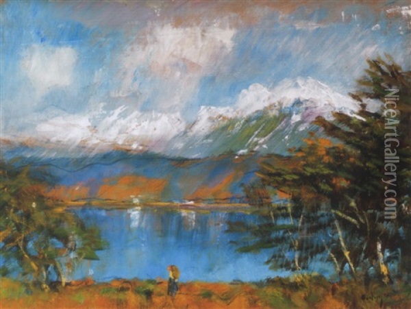 Tatrai Taj (landscape In The Tatra Mountains) Oil Painting - Laszlo Mednyanszky