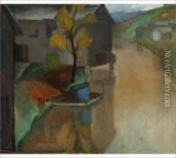 River Scene Oil Painting - Alvar Cawen