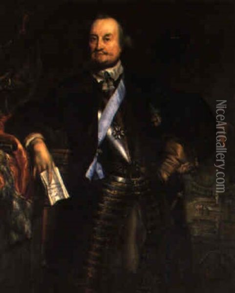 Bildnis Des Johann Moritz Von Nassau Mit Einem Brief Oil Painting - Jan de Baen