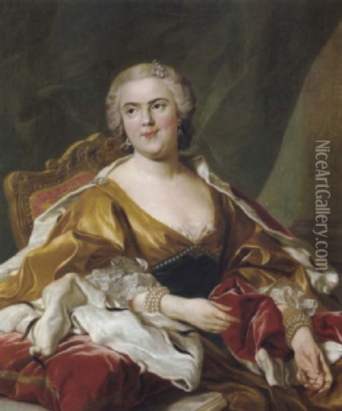 Bildnis Von Louise Elisabeth De Bourbon, Herzogin Von Parma Oil Painting - Louis Michel van Loo