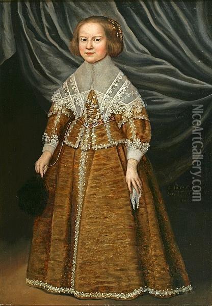 Portrait Of Princess Elizabeth, Daughter Of Charles I Of England Oil Painting - Gerrit Van Honthorst