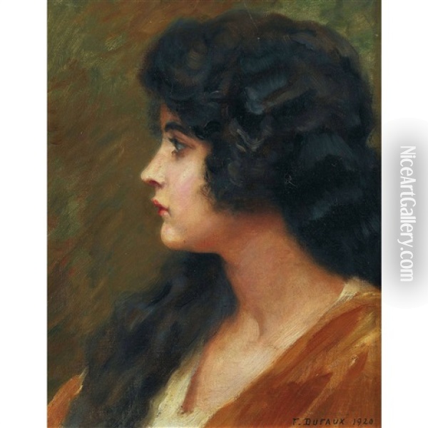 Portrait De Jeune Femme Oil Painting - Frederic Dufaux