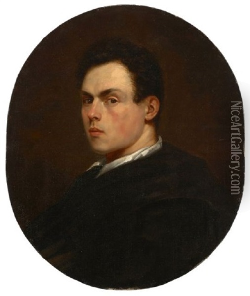 Autoportrait Vers 1830 Oil Painting - Benjamin Joseph Falk