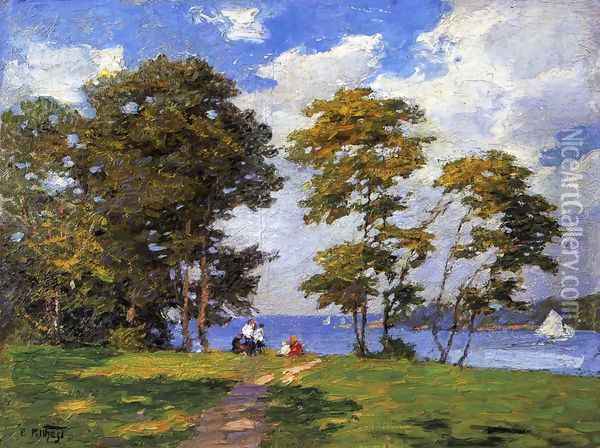 Landscape by the Shore (or The Picnic) Oil Painting - Edward Henry Potthast