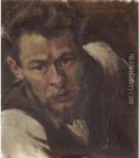 Bildnis Otto Kunz (portrait Of Otto Kunz) Oil Painting - Albin Egger-Lienz
