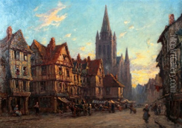 Vannes, Brittany Oil Painting - James Holland