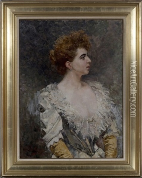 Portrait Of A Woman Oil Painting - Leon Philippet