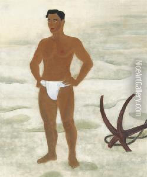 Umi No Otoko (man Of The Sea) Oil Painting - Saeki Shunko