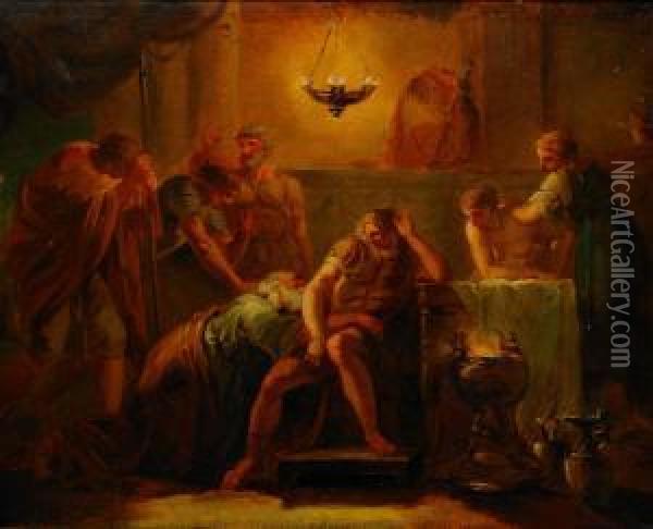 Priamos Hos Achilles Oil Painting - Louis Masrelier