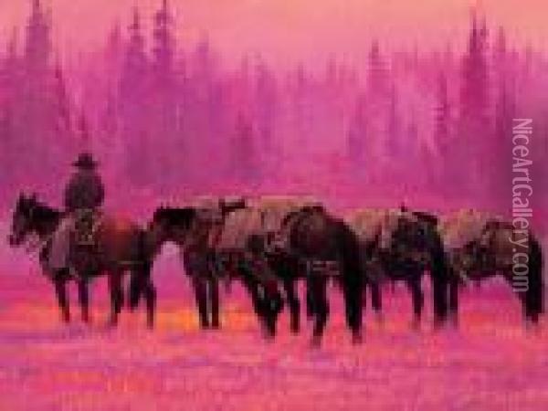 Cranberry Meadows, Head Waters Of The Yellowstone Oil Painting - George Smith
