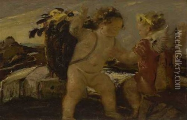 Der Fruhlingsbote Oil Painting - Adolf Hengeler
