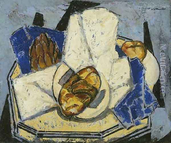 Still Life With Artichoke And Bread Oil Painting - Alfred Henry Maurer