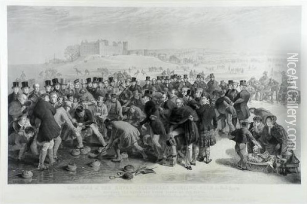 Grand Match Of The Royal Caledonian Curling Club Atlinlithgow Oil Painting - Charles Lees