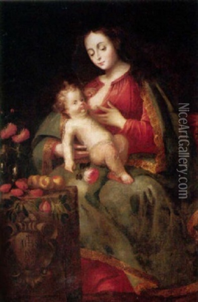 The Madonna And Child Oil Painting - Juan De Arellano