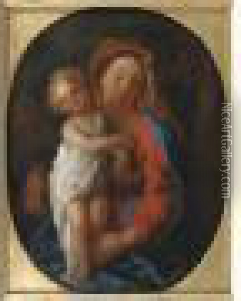 Vierge A L'enfant Dans Un Ovale Peint Oil Painting - Charles de Lafosse