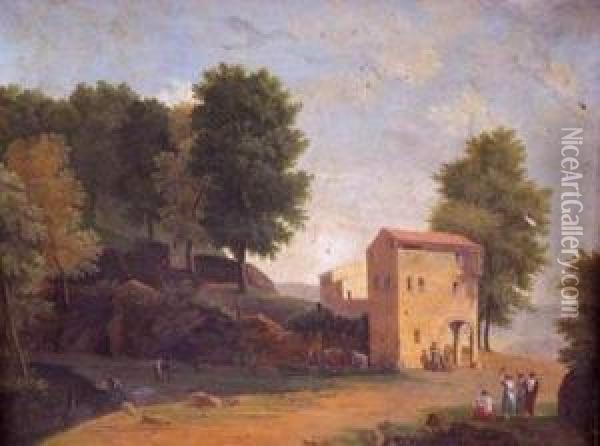 A Pair Of Paintings Oil Painting - Pierre-Henri de Valenciennes