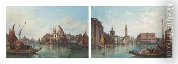 Santa Maria Della Salute; And The Doge's Palace Oil Painting - Alfred Pollentine