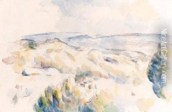 Paysage Montagneux Des Environs D'aix Oil Painting - Paul Cezanne