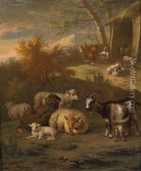 Sudliche Landschaft Mit Hirten Und Ihrer Herde Oil Painting - Jan Vermeer van Haarlem III