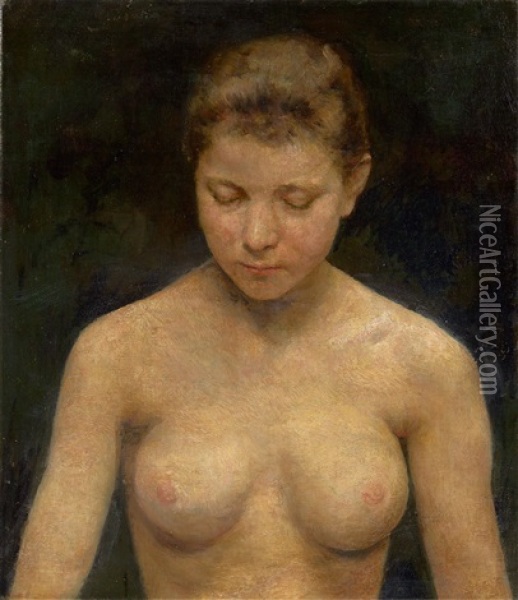 Nude Study Of A Young Woman Oil Painting - Theodor Joseph Hagen