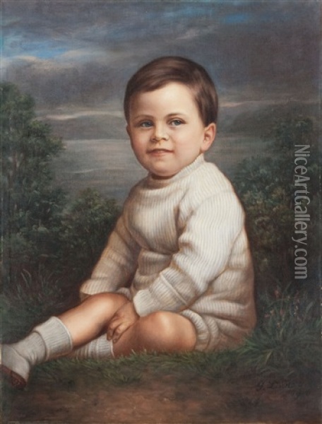 Portrait Of Alan Lindauer Graham, Henry Partridge's Grandson Oil Painting - Gottfried Lindauer