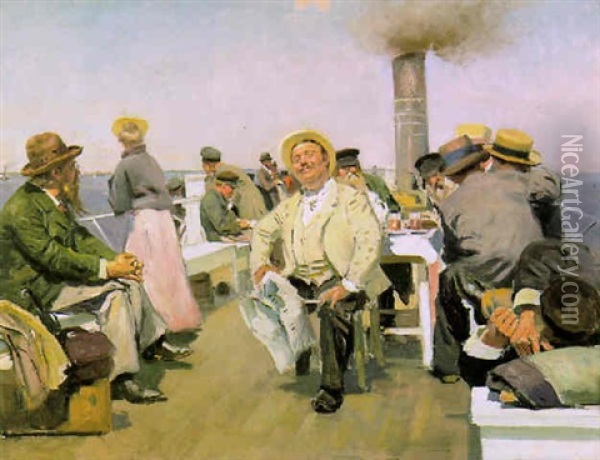 Risteilylla Oil Painting - Vladimir Egorovich Makovsky