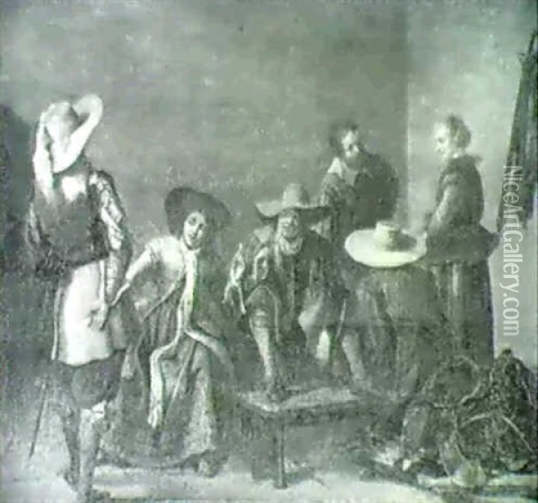 Scene D'interieur D'auberge Avec Des Soldats Oil Painting - Willem Cornelisz Duyster