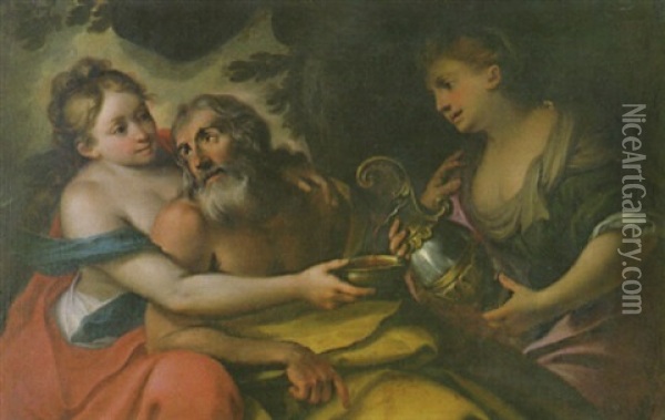Loth Und Seine Tochter Oil Painting - Giovanni Domenico Cerrini