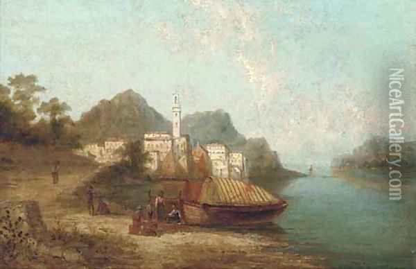 An Italianate coastal scene Oil Painting - William Raymond Dommersen