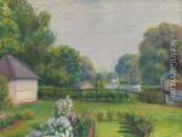 Long Island Garden Oil Painting - William Glackens