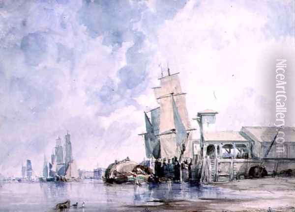 On the Thames Oil Painting - George Chambers