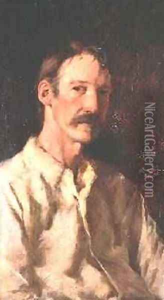 Robert Louis Stevenson 1850-94 1892 Oil Painting - Count Girolamo Pieri Nerli