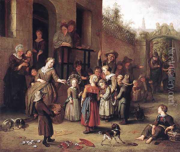 May Queen Festival 1700 Oil Painting - Richard Brakenburg
