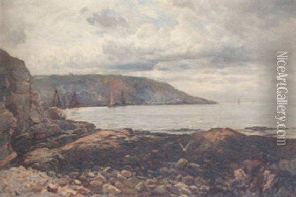 Berry Head With Torquay Beyond Oil Painting - Gustave de Breanski
