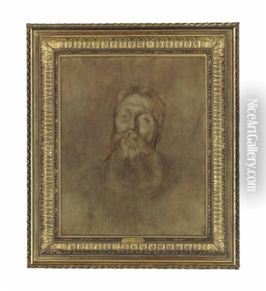 Portrait Of Auguste Rodin Oil Painting - Eugene Carriere