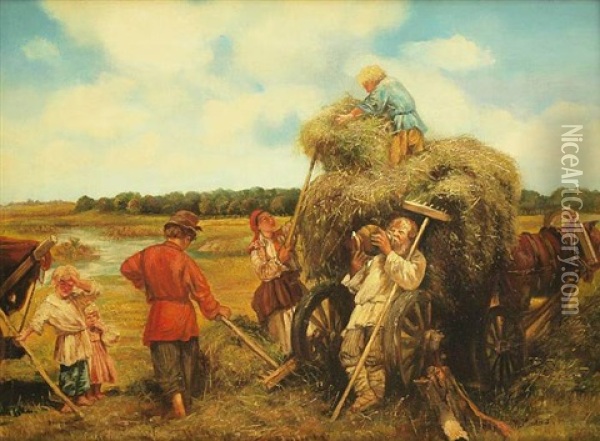 Einbringen Der Heuernte Oil Painting - Konstantin Egorovich Makovsky