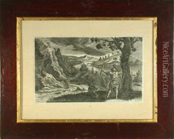 Mythologische Szene. Kupferstich Oil Painting - Adam Louis, Ludwig Wirsing