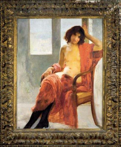 Femme A La Cigarette Oil Painting - Pierre Bodard