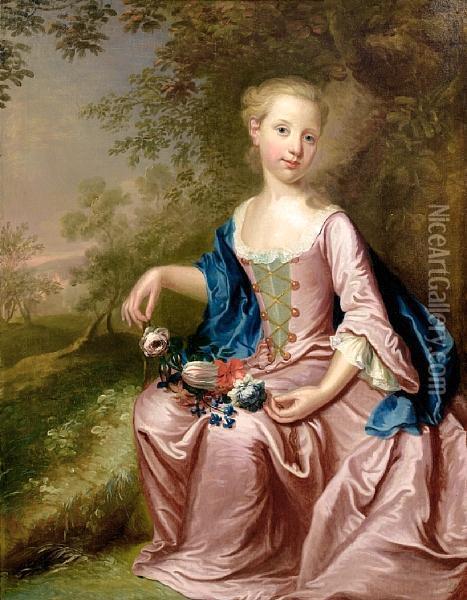 Portrait Of A Young Girl Oil Painting - Bartholomew Dandridge