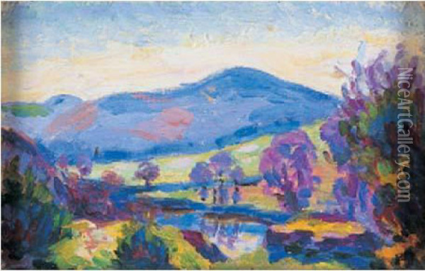 Barrage De Genetin, Circa 1912 Oil Painting - Armand Guillaumin