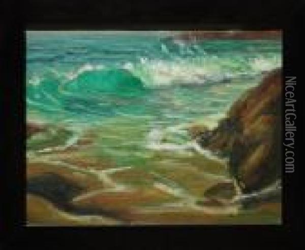 Breaking Waves Oil Painting - George Gardner Symons